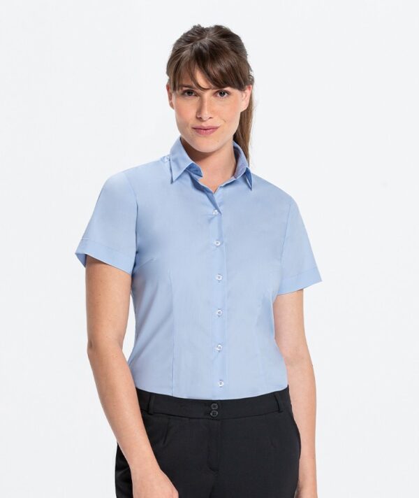 Damen Hemd Kurzarm Blau